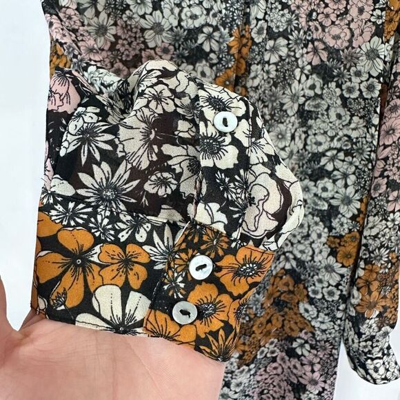 H&M Floral Sheer Button Up Tunic - Picture 7 of 11